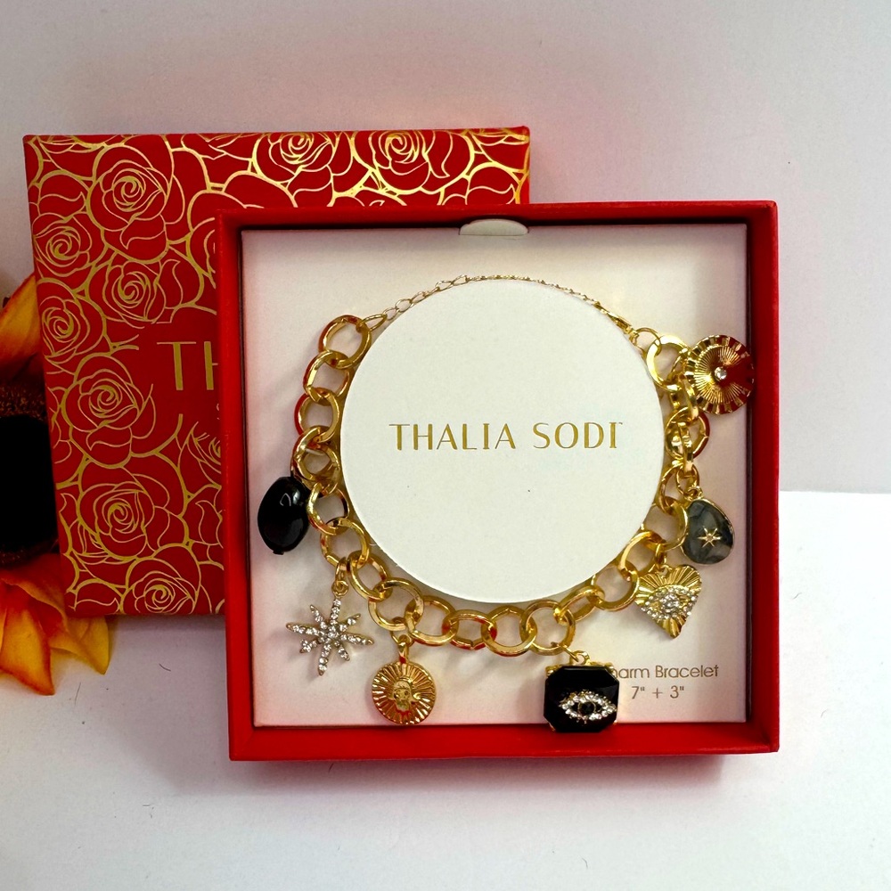 Thalia Sodi Gold Tone Charm Bracelet